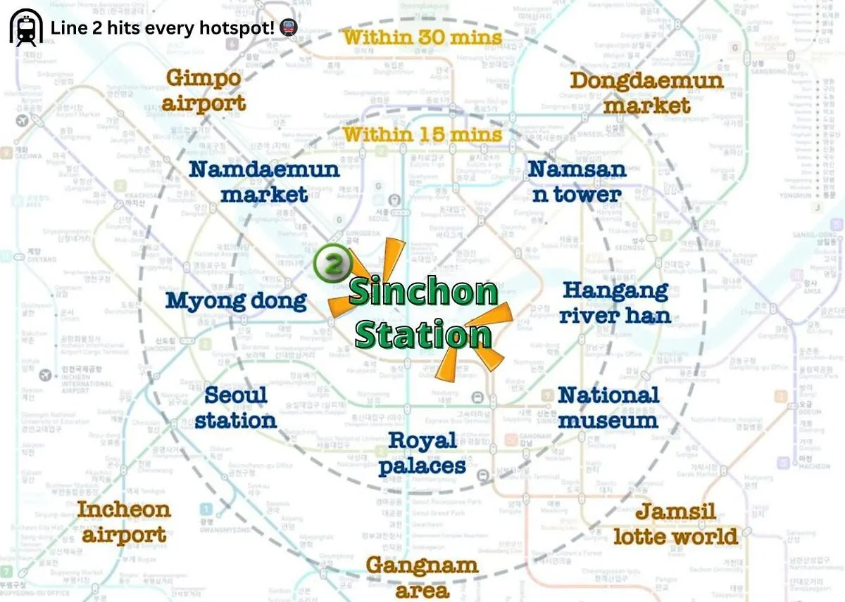 Opensale Sinchon Station, 1F, 4Ppl, 2Br, Hongdae, Private 0*, 首爾